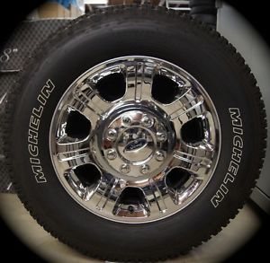 Chrome Ford F250 F350 Super Duty 20" Factory Wheels Rims Michelin Tires 2005 13