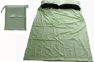 Light Mint Green Double Faux Silk Sleeping Bag Liner Travel Sheet Camp Bed Gift