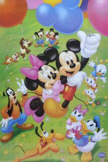 Disney "Mickey Minnie Holding on to Balloons and Flying" Poster from Asia