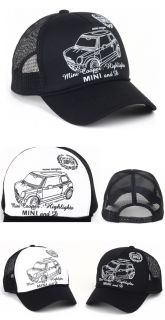 New Cool Mesh Hat Mini Cooper Print Design Snapback Trucker Ball Cap Visor