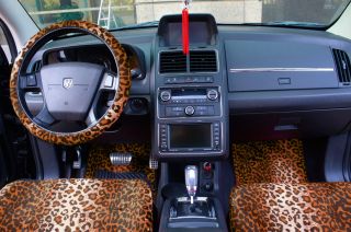 17pc Original Cheetah Leopard Car Animal Print Seat Covers Seat Belt Pads Wheel