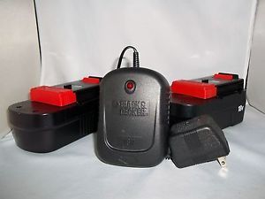 Two Black Decker HPB18 18V Slide Batteries AC Battery Charger Recond w Warrant