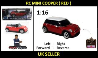 1 16 RC Mini Cooper Function Radio Remote Control Kids Car Toy Fun Licensed Red