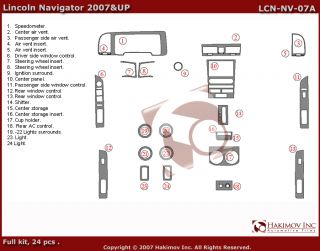 Lincoln Navigator 07 09 Interior Wood Grain Dashboard Dash Kit Trim Parts TYT45