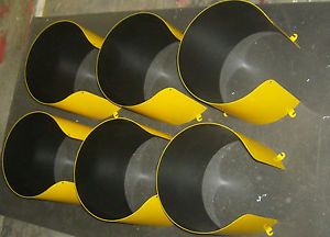 Lot of 6 Aluminum Traffic Signal Light Visors Hoods Shrouds Covers 12" Yellow