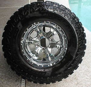 Truck Tires and Rims 16" Helo Chrome Rims and Fierce Attitude M T Tires 4 Each