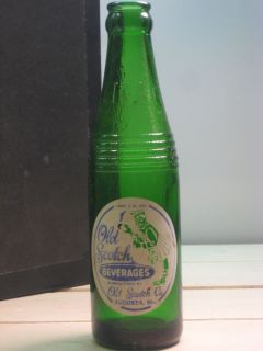 Old Scotch Beverages Soda Bottle Augusta Maine Emerald Green Glass Scotsman Pic