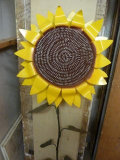 Cut Metal Large Painted Sunflower Garden Stake Yard Lawn Outdoor Landscape Decor