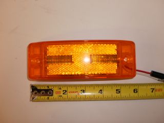 2x6" Maxxima Amber 8 LED Aux Turn Tail Marker CLEARANCE Light Truck Trailer RV