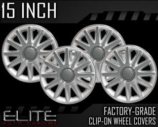 1996 2006 Chrysler Sebring 15" Chrome with Silver Clip on Hubcaps