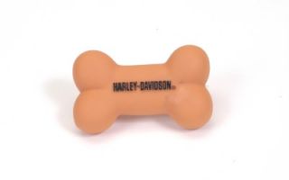 Harley Davidson Petite Orange Vinyl Bone Dog Toy