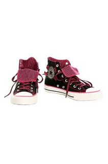 Converse All Star Black And Pink Ribbon High Tops