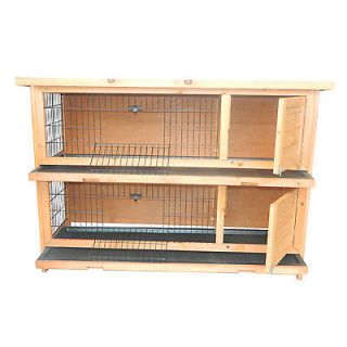 New Pawhut Deluxe 2 Story Wood Rabbit Hutch Guinea Pig Cage Bunny House Home