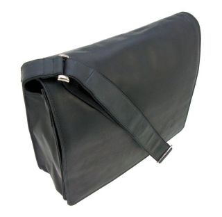 Visconti 16054 Hunter x Large Black Distress Leather Laptop Messenger Bag Case