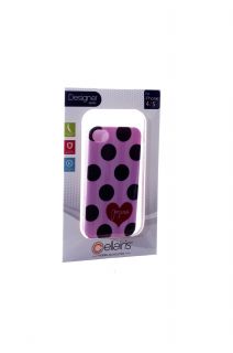 Cellairis Womens Apple iPhone 4 4S Case Pink Red Heart Polka Dot Stripe New