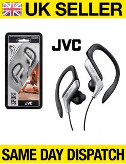 Silver JVC Ha EB75A Sports Adjustable Ear Clip Headphones Earphones iPhone iPod 046838042102