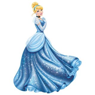 Giant Cinderella Glamour Wall Decals Disney Princess Stickers Blue Room Decor
