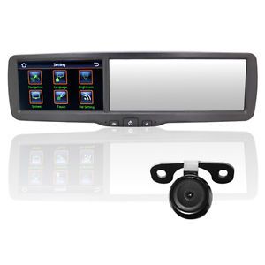 Car Reversing Rear View 4 3" Mirror Two Way DVR Camera GPS Bluetooth 3 0 FM 