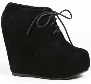 Wedge Round Toe Platform Lace Up Ankle Bootie Boot Glaze CAMILLA1