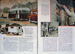 1930's Vintage camper Camping Trailer Grows Up Article Covered Wagon Etc