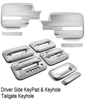 09 2012 Ford F150 Pickup Chrome Door Handle Tailgate Mirror Cover Combo