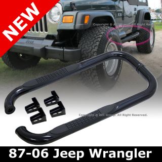 Jeep Wrangler TJ YJ 87 06 2 Door 3 inch Black Running Board Side Steps Nerf Bars