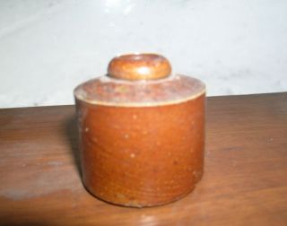 Civil War Era Antique Stoneware Ink Bottle 3
