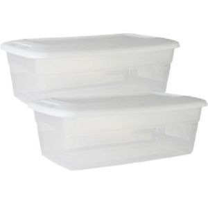 4X Multipurpose Plastic Storage Boxes w Lids Organization Storage Bins Shoe Box