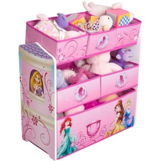 Disney Princess Multi Bin Toy Organizer Pink Girls Room Play Room