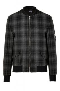 Black/Grey Plaid Jacket with Front Zip by PS BY PAUL SMITH