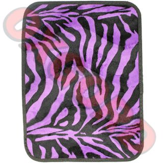 4pc Full Set Purple Black Animal Print Zebra Tiger Car Auto Carpet Floor Mats
