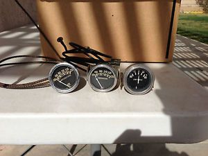 1950s 1960s Hot Rod Stewart Warner Gauges Temperature and Amps