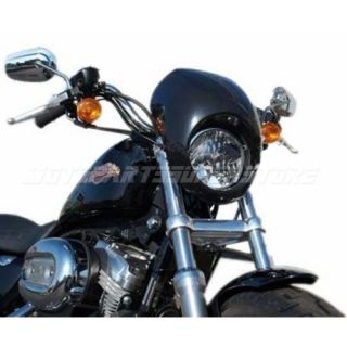 New Cafe Drag Headlight Fairing Custom Visor Harley Sportster Dyna FX XL Fork