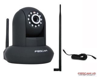 Foscam FI8910W Black Security IP Camera with 1x 9dBi Antenna 1x Extension Cord