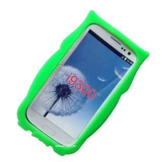 Green Cute 3D Owl Soft Gel Silicone Cover Case for Samsung Galaxy S3 i9300 I535