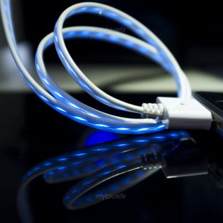 Visible Blue LED Light USB Charging Sync Cable for Apple iPhone 4 4S iPod Touch