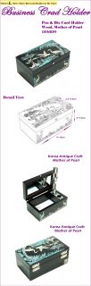 Korea Antique Business Card Holder Business Card Case Pen Holder MOP DRNB89