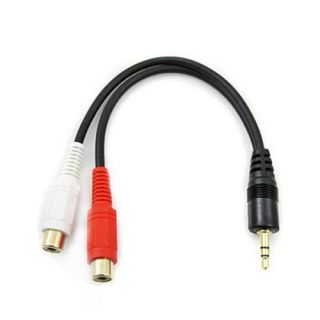 3 5mm Male Aux Plug to 2 RCA Female Stereo Audio Cable Adapter Y Splitter
