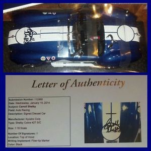 Carroll Shelby Signed 1 18 Cobra 427 s C Kyosho JSA Letter Autographed Ford COA