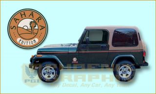 1994 1995 Jeep Wrangler Sahara Edition YJ Decals Stripes Kit