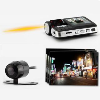 HD 720P Dual Lens Car Cam IR LED G Sensor Video Camera Recorder Camcorder DVR