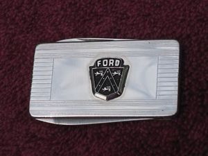 Ford Folding Pen Knife Tool Money Clip with Classic Ford Emblem Badge