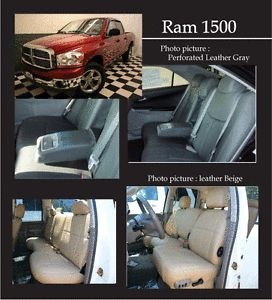 2011 Dodge RAM 1500 Clazzio Tan Leather Seat Cover Quad Cab Rear 60 40 Split