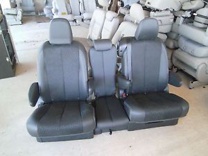 New 2 Bucket Seats Middle Seat Console Black Leather Van Truck Classic Car