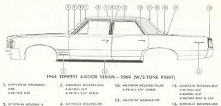 Pontiac GTO LeMans Tempest Trim Molding 1964 1965 1966 1967 1968 1969 1970