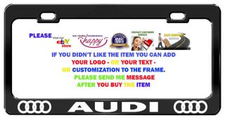 Audi Black License Plate Frame Chrome Metal Car Accessories