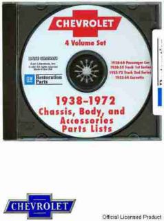 Chevy GMC Truck Pickup Parts Manual CD 1965 1966 1967 1968 1969 1970 1971 1972