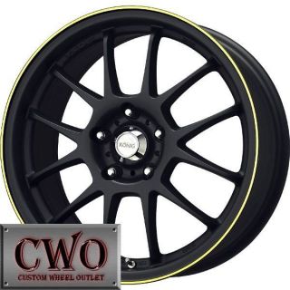 17 Black Konig Daylite Wheels Rims 5x114 3 5 Lug Altima Maxima Eclipse Camry G35