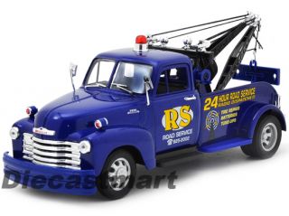 Welly 1 24 1953 Chevrolet Road Service Tow Truck New Diecast Model Blue