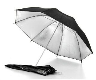 33" Studio Flash Light Reflector Black Silver Umbrella